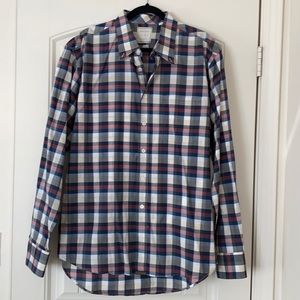 NWOT Billy Reid Plaid Turkish Cotton Button Down Shirt XL